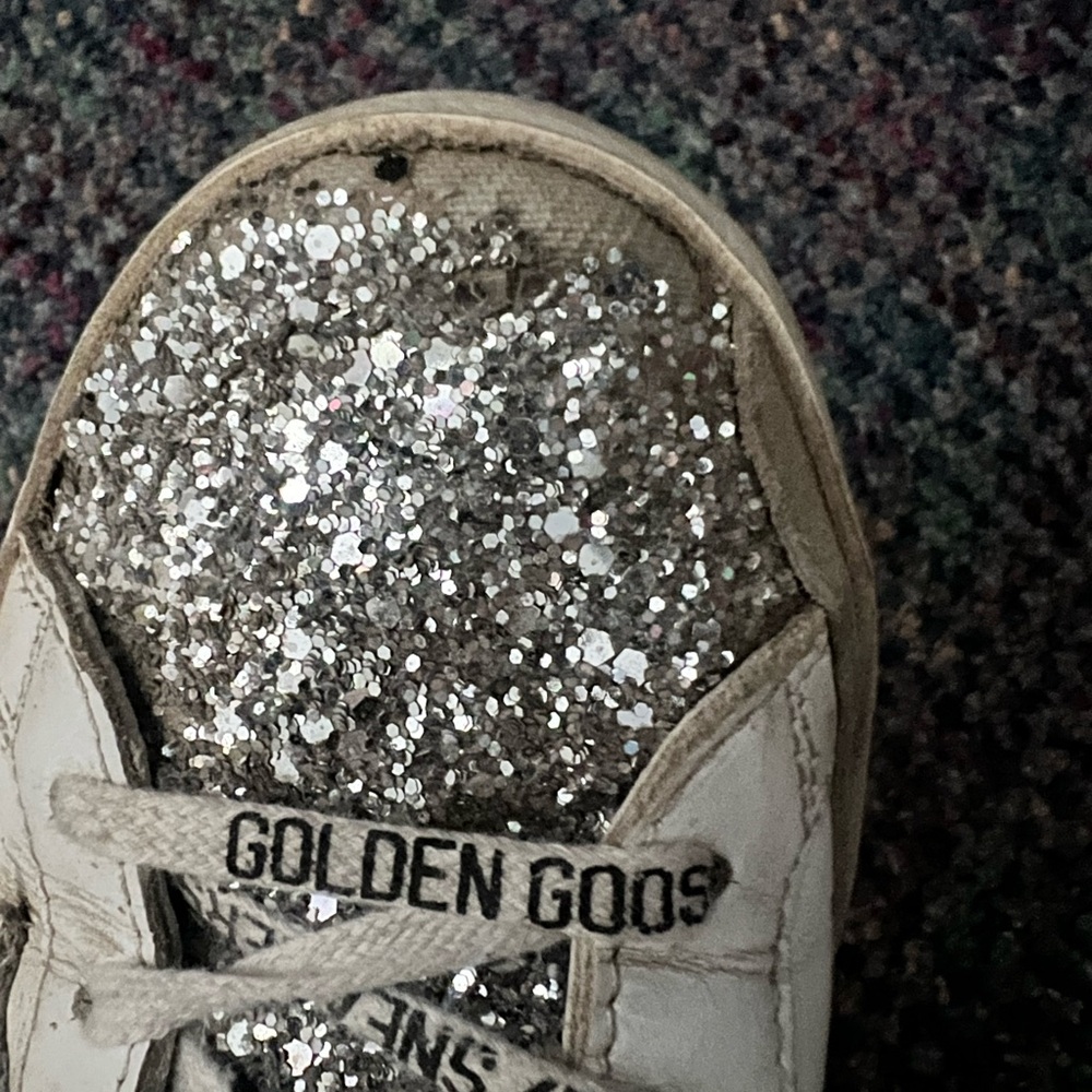 Authentic Golden Goose Superstar glitter white & silver sneaker - Picture 7 of 11